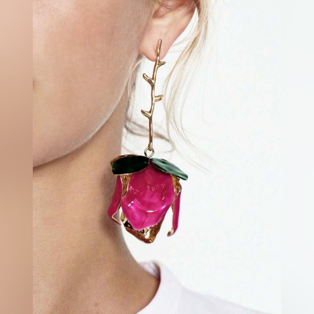 Flower drop earrings N1064